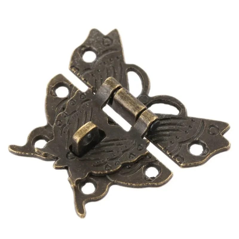 Dekorativer Schmetterlingsbox-Riegel, Schmuckschatulle, Haspe, Schloss, Riegel, Vintage-Hardware für Möbel
