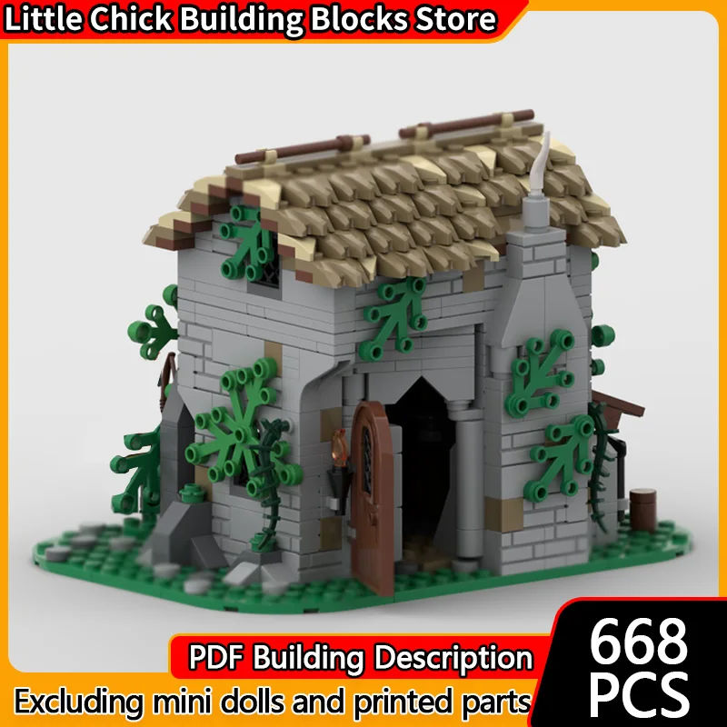 

Средневековый замок, модель MOC, строительные кирпичи, лесное скрывающее место, модульная технология, детские праздничные подарки, сборные игрушки, костюм