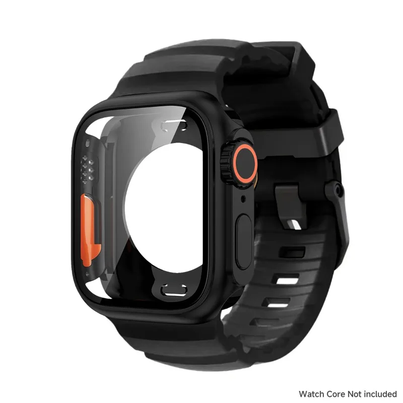 حزام سيليكون + حافظة لساعة أبل 44 مللي متر 45 مللي متر 46 مللي متر واقيات الشاشة تتغير إلى الترا لسلسلة iWatch 1110 9 8 7 SE 6 5 #6