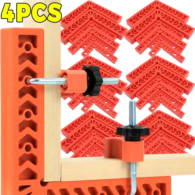 

90 Degree Positioning Ruler L-Shaped Right Angle Ruler Fixing Clip Woodworking Corner Clamping Tools for Photo Frames Box Drawer
