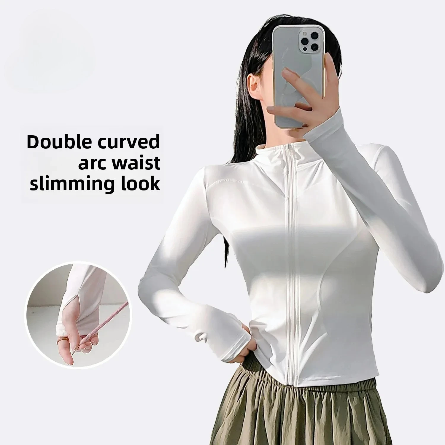 

Женская спортивная куртка на молнии, пальто для йоги, куртка для фитнеса, активный отдых на свежем воздухе, быстросохнущая солнцезащитная одежда, плотная одежда для тренировок, топы, спортивная одежда