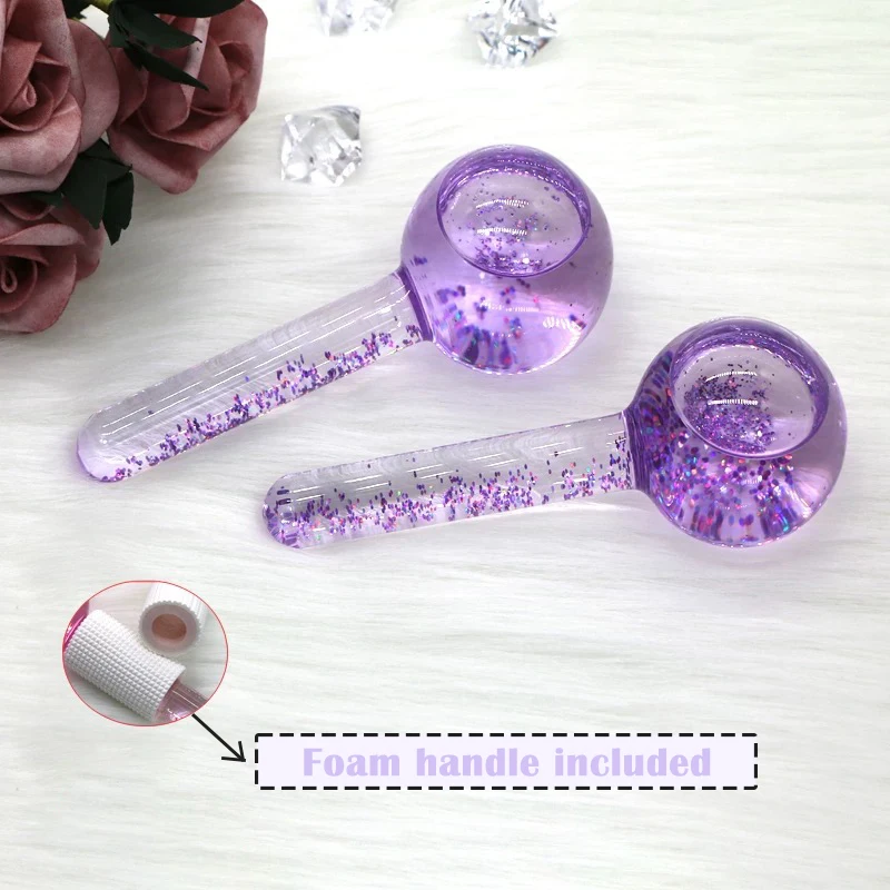 2 PCS Facial Ice Ball Mold - Reusable Cryo Globes for Skin Tightening Reduce Puffiness Dark Circles Cold Therapy Tools for Face