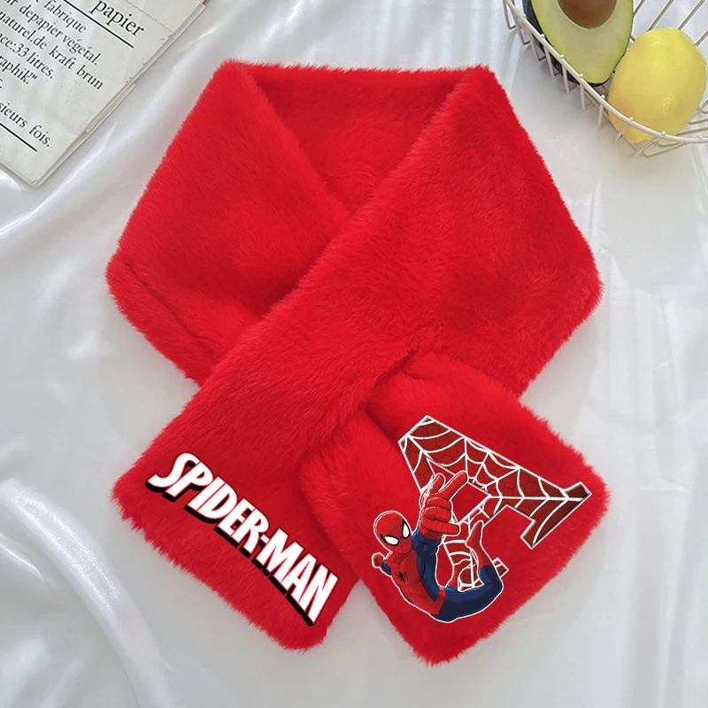 جديد سبايدرمان الاطفال أفخم وشاح Kawaii الكرتون رسالة مطبوعة منديل بنين شتاء دافئ اكسسوارات الأطفال هدايا عيد الميلاد