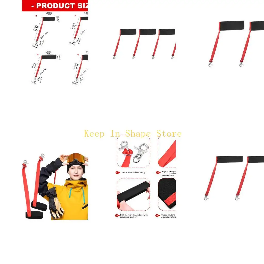 

U1JC Polyester Ski Mittens Wrist Strap Lanyard Ensuring Gloves Security on Wrist