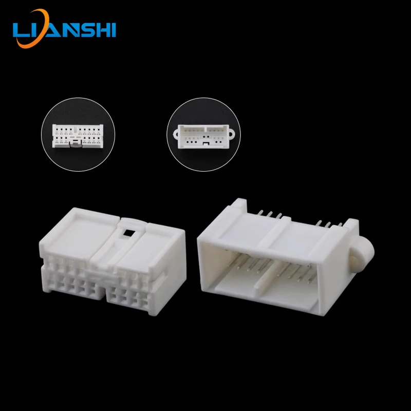 

Automotive speed sensor PCB connector board end pin 16-hole plug seat rubber shell sheath with terminal DJ7165-0.6-10/21