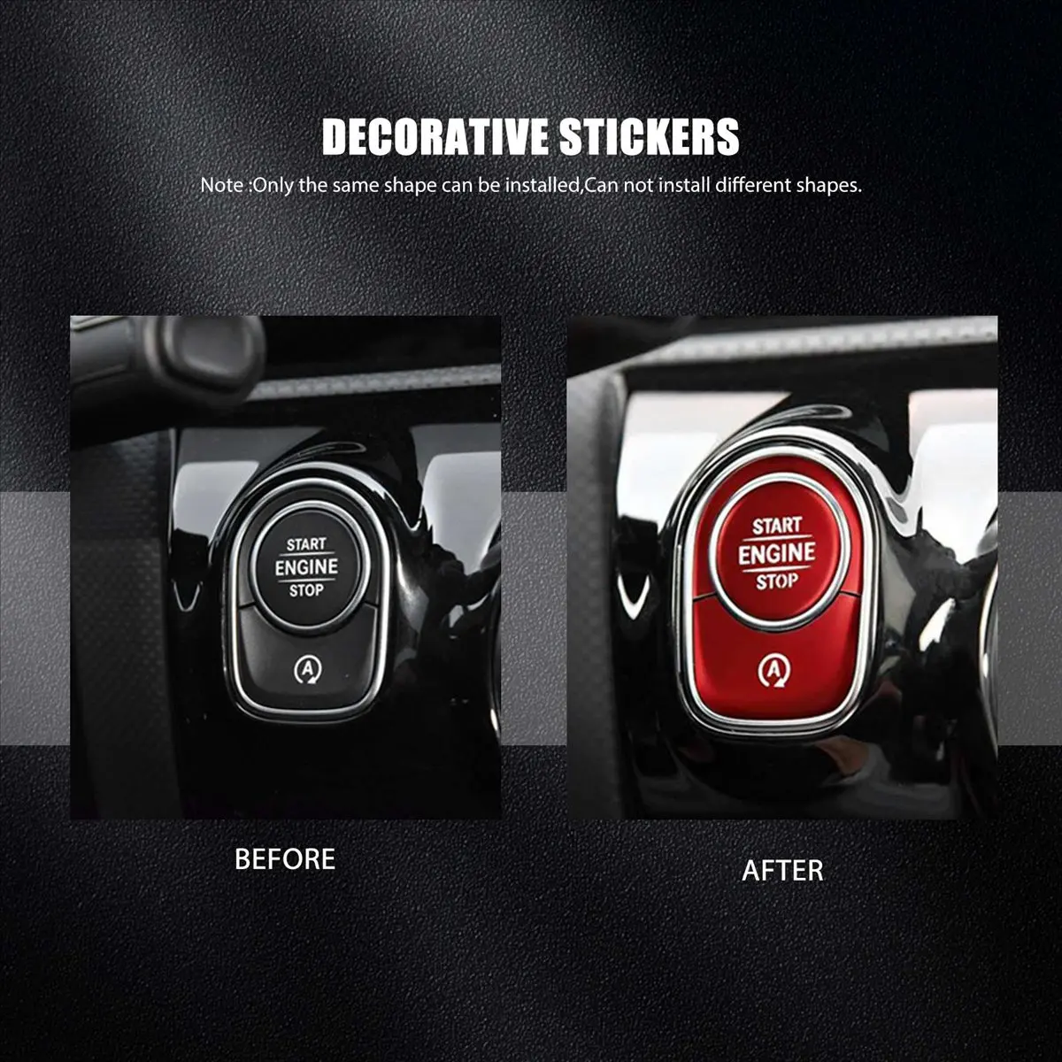 NCSMT Auto Start Stop Engine Push Switch Buttons Cover Stickers for Mercedes Benz A Class W177 GLE W167 GLB