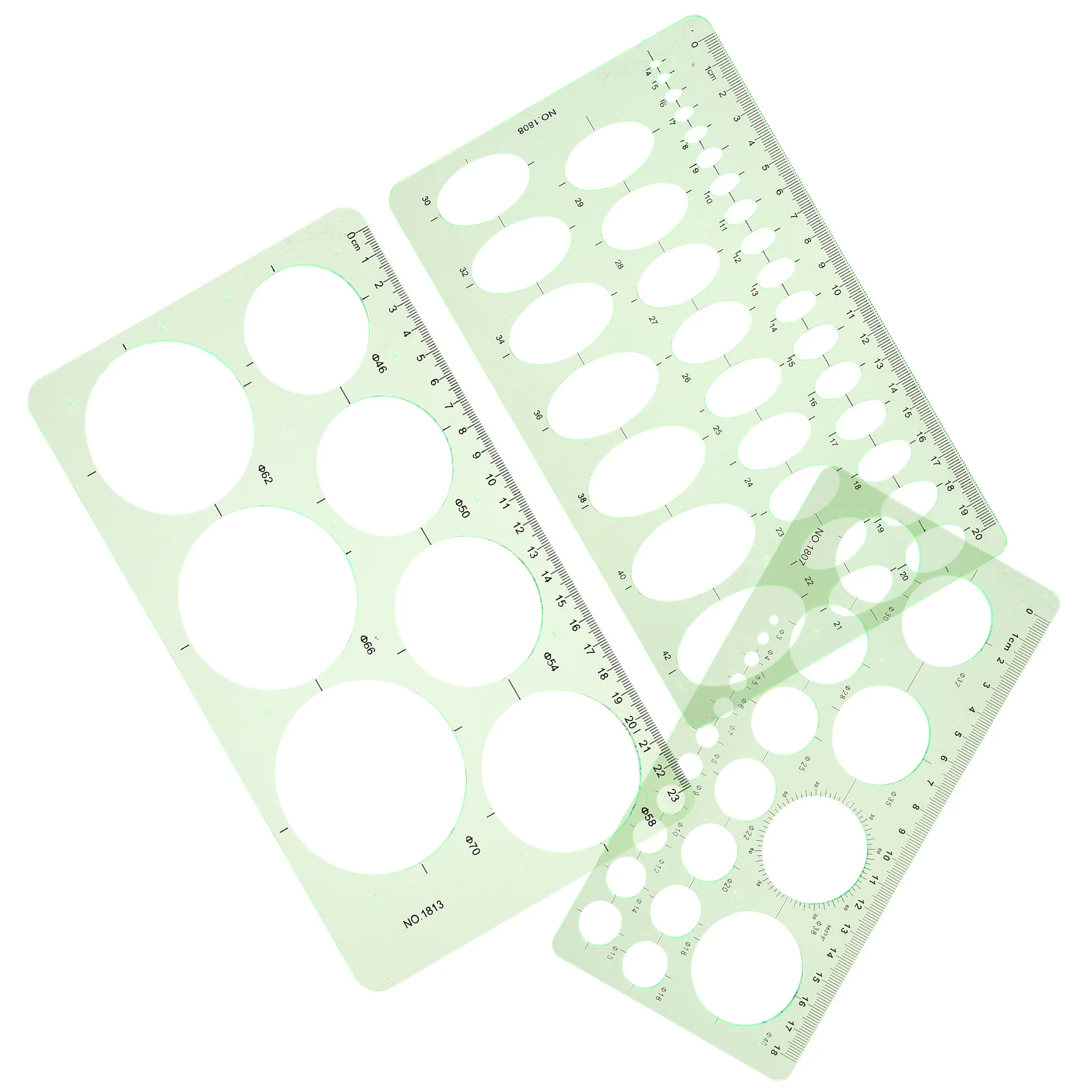 3Pcs Drawing Template Geometric Shapes Stencil Ruler for Students Multi-Functional Measuring Tool Drafting Architecture Design