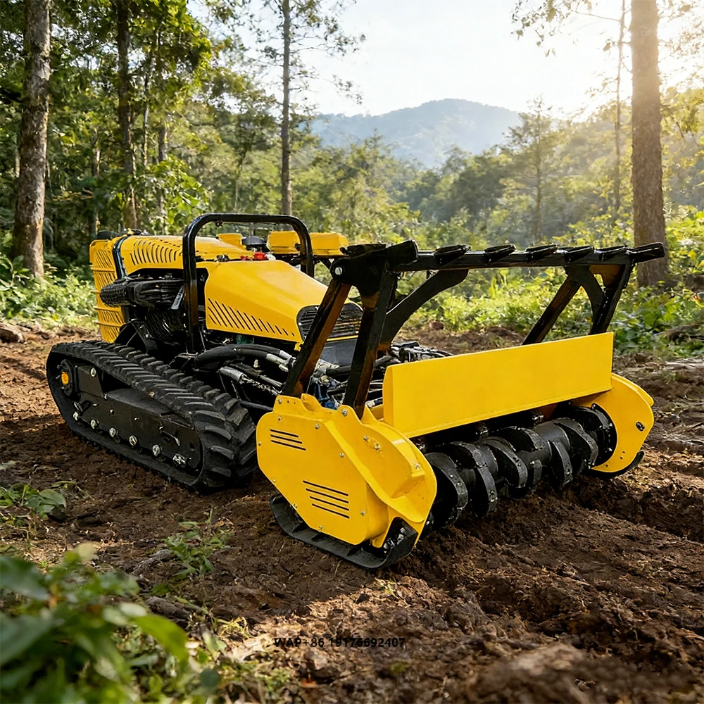 Heavy Duty Remote Control Crawler Forestry Mulcher Tracked Automatic Grass Cutting Equipment for Agriculture Forestry Commercial