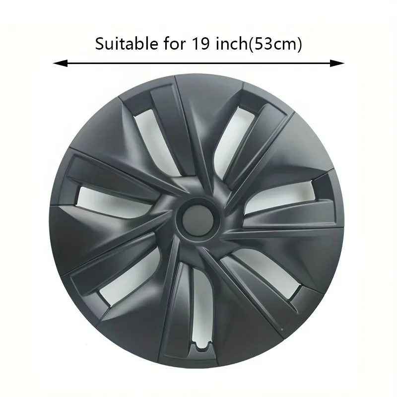 Protect  Wheels and Enhance Your Car\'s Look with 4pcs 19 Inch Wheel Cover Replacement Hub Cap for Tesla Model Y 2021 2018-2023