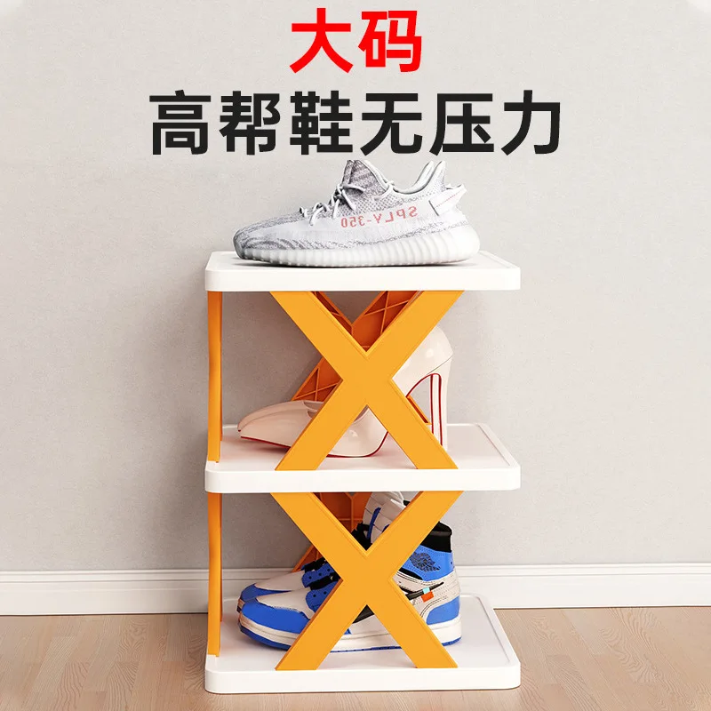 Zapatero para puerta del hogar, pequeño, estrecho, plegable, multicapa, almacenamiento simple, ahorro de espacio, artefacto, armario de entrada
