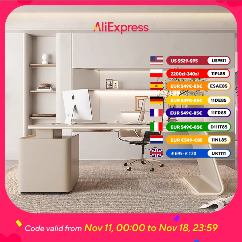 

Designer Luxury Manager Office Desks Modern Storage Asthetic Large Writing Executive Desk Laptop Home Escrivaninha Furniture