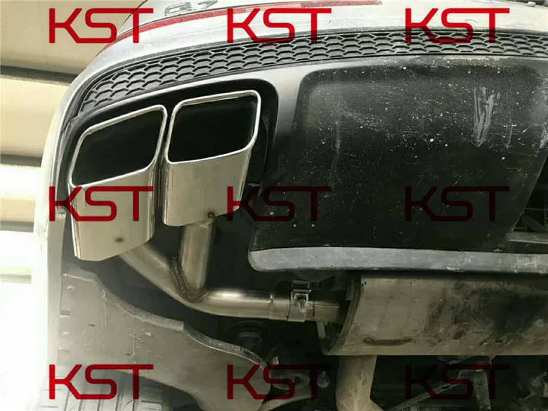 FOR Audi Q7 SQ7 Style 4 Exhaust Tips,FOR Square Tail Pipe Muffler, Sport Rear Bumper Trim, Car Modification Accessories