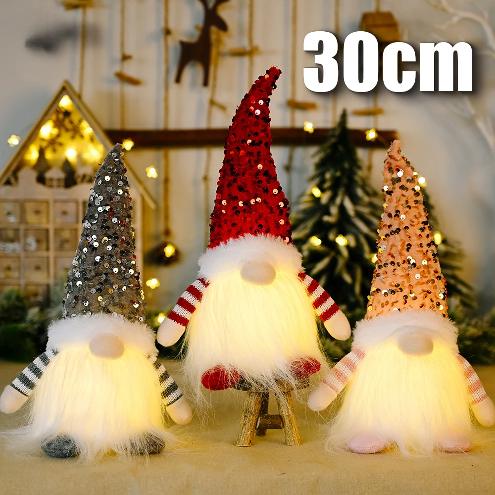 Christmas Faceless Doll Elf Gnome with LED Light Christmas Decoration Ornament Home Christmas Navidad New Year Childrens Gift