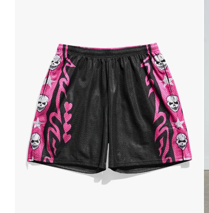 Herren Bret Hart Hitman Retro Basketball Mesh-Shorts Y2K Übergroße Schnelltrocknende Shorts Geeignet für Alltag und Training 2026 – Detail 1
