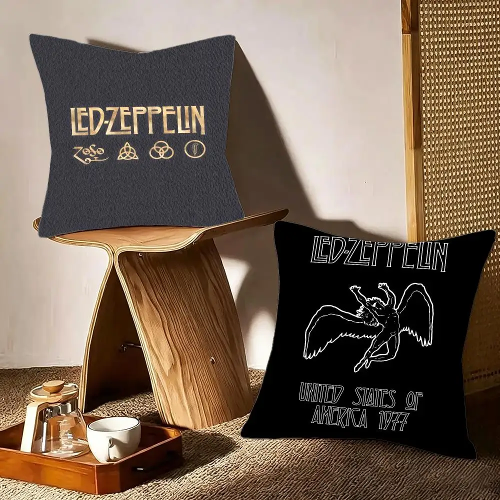 Band Music Led Zeppelin Cushion Cover Crystal velvet sofa Aesthetic room decor Car seat back cushion