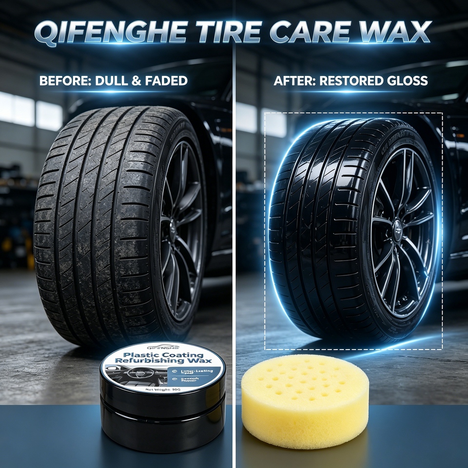  Tire Care Wax Black Soft Wax Instant Deep Black Gloss Long-Lasting UV Protection Non-Toxic Formula Restore Protect Condition Car 