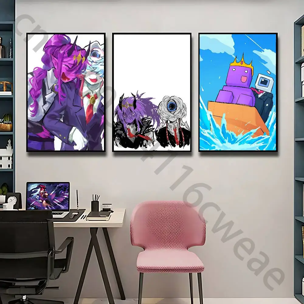 W-Wemmbu EggChan TaxDuo Poster Self-adhesive Art Waterproof Paper Sticker Coffee House Bar Room Wall Decor
