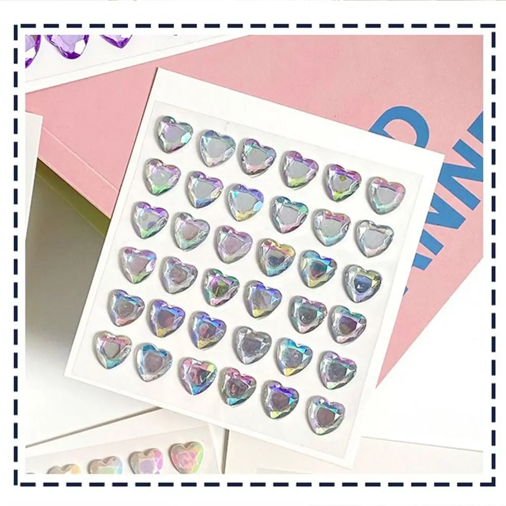 Students Children Phone Laptop 3D Crystal Diamond Sticker Love Heart Rhinestone Bling Decorative Sticker DIY Children Toys