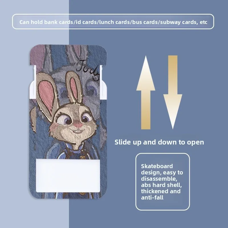 Disney Zootopia Kreatywne Etui na Karty z Olejnym Efektem, Anime, Ochraniacze na Karty Studenckie, Karty Jedzenia, Karty Metra, Nowe
