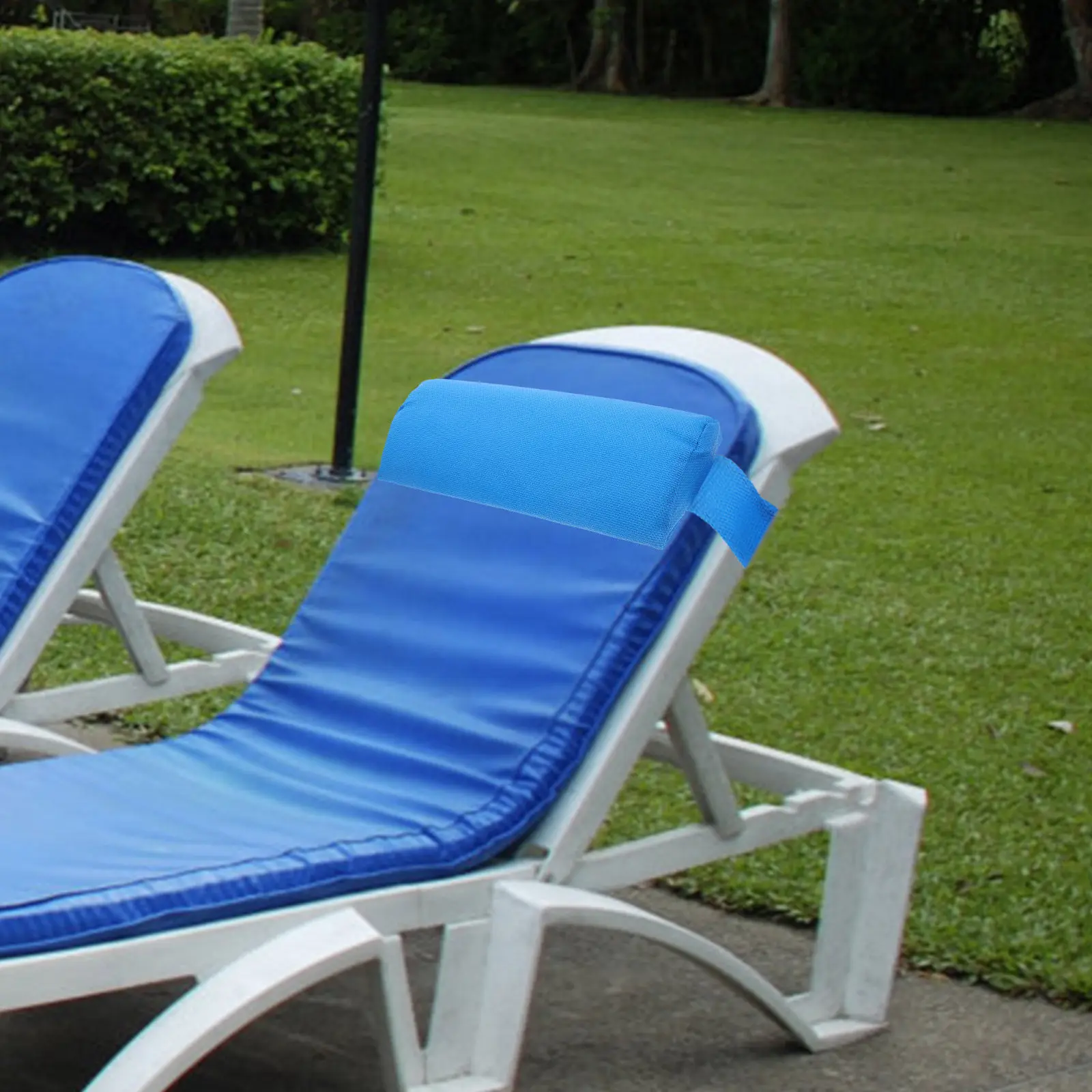 Foldable Lightweight Waterproof Chair Headrest Pillow for Beach Pool Lounge Chaise Outdoor Patio Recliner Car Office Lumbar view 6