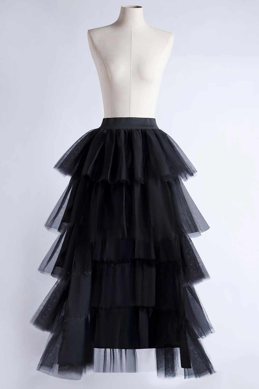Women Tiered Short Skirts Fluffy Tulle Multi-layer High-Low Petticoat A Line Elastic Waist Underskirt Carnival Party Tutu Skirts