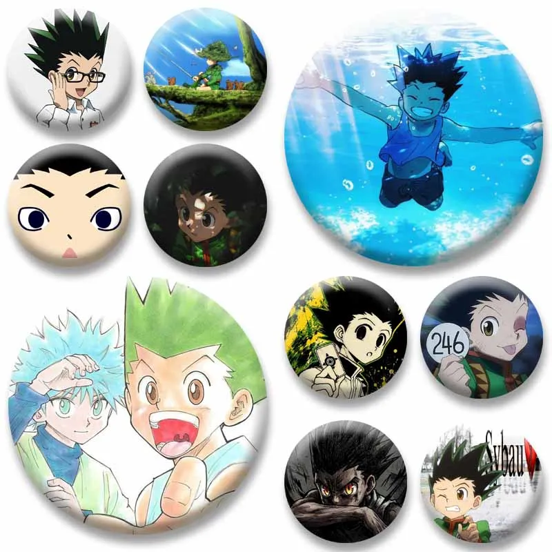 Anime Role Hunter X Hunter Gon Freecss Button Pins Cartoon Cosplay Badge Bag Clothes Hat Jewelry Brooch Accessories Friend Gifts