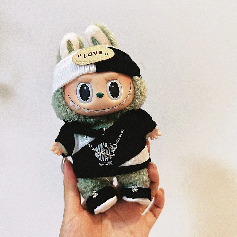

Cute Mini Doll clothes Labubu Outfit Accessories Personalised Sporty Zip-up Clothing for 17cm Labubu Kid Gift