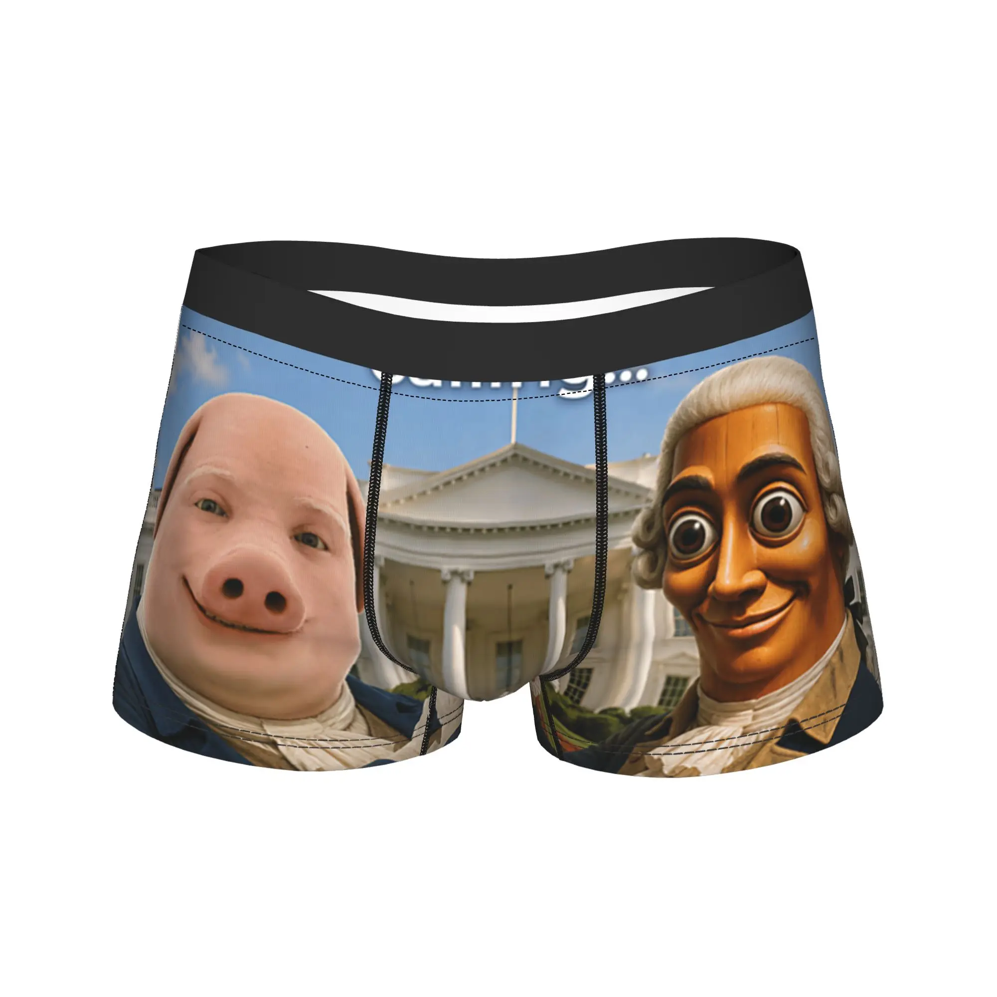 America Founding Fathers Brainrot John Pork Sahur July 4th Underwear  Print Boxershorts Man Underpants Classic Shorts Briefs