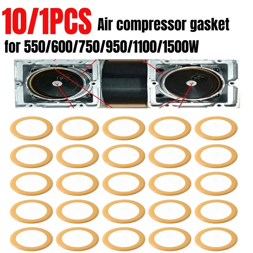 10/1pcs Air Compressor Piston Rings Rubber Air Pump Piston Rings High Temperature Resistance For 550w 600w 750w 950w 1500W 1100W