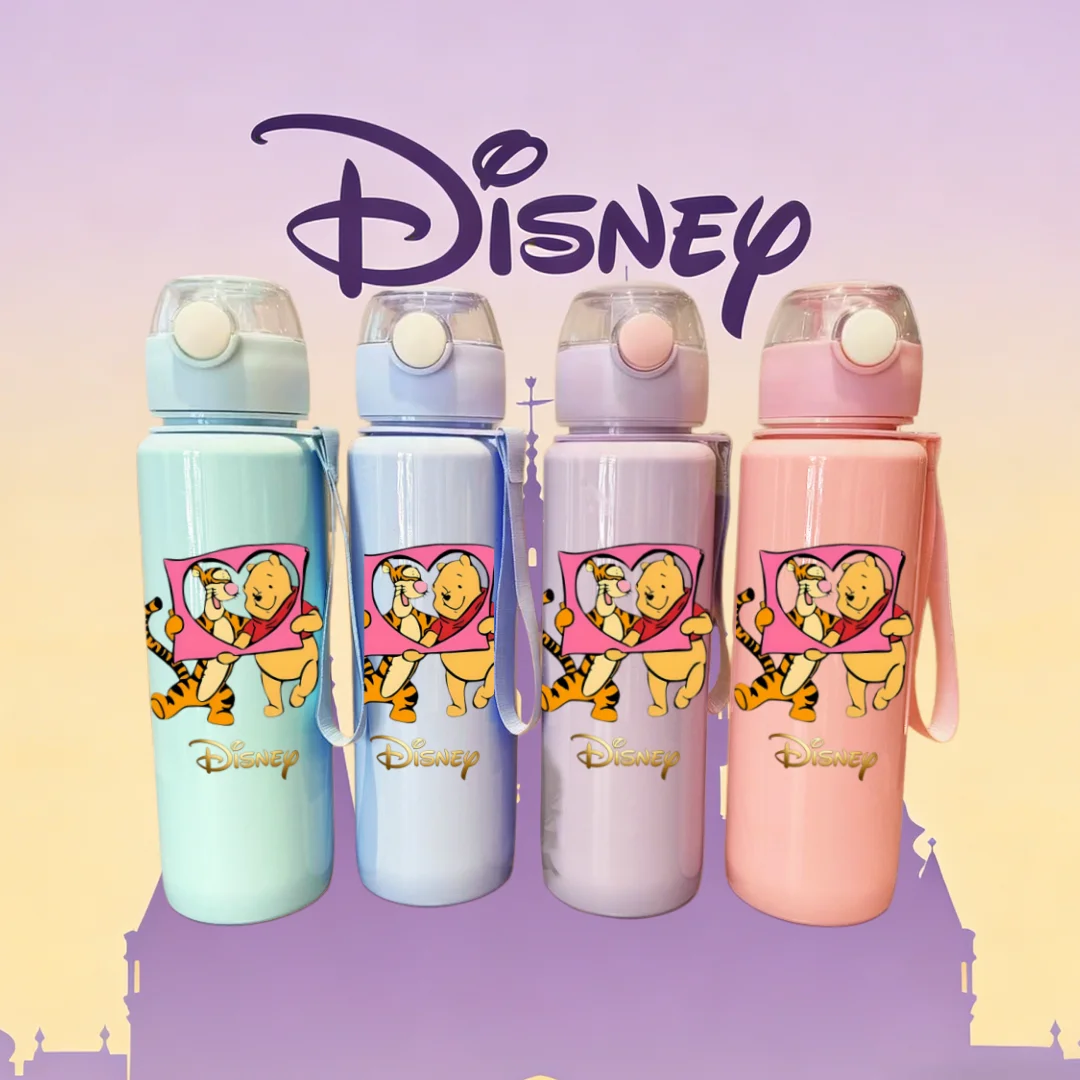 

Disney Winnie The Pooh & Tigger Water Bottle, New Push-Button Lid, Popular Cartoon Design, Fun and Childlike, Fade-Resistant