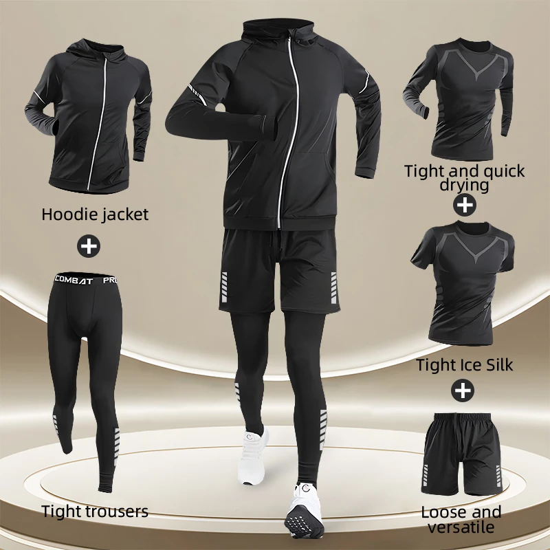 

Professional Sports Suit for Men, Fitness Clothes, Autumn and Winter, Running Speed Drying Equipment, Winter Equipment, Morning