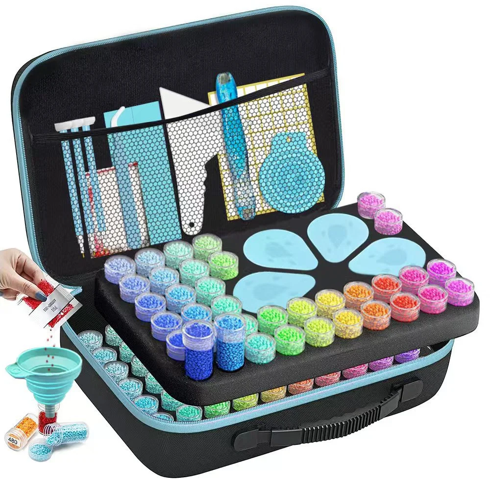 

New DIY Diamond Painting Tool Set 30/60/120/240 Grids 1/2/3 Layers Storage Box Container Portable Storage Box Bag with Accessory