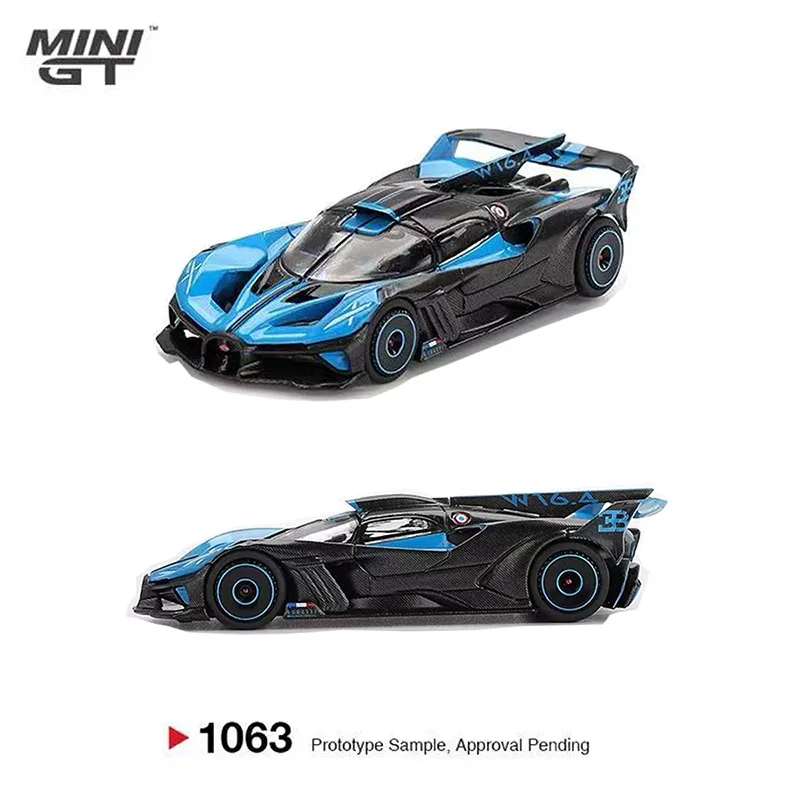 

MINIGT 1:64 Bugatti Bolide Flying To Fireball Blue Alloy Car Model 1063