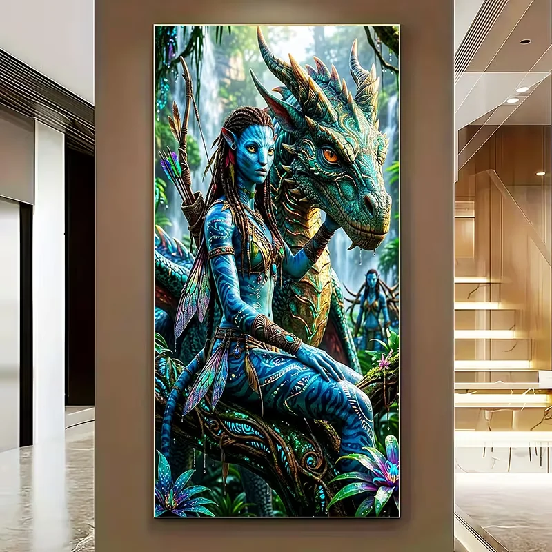 DIY Diamond Embroidery Mythical Woman and Dragon Full Square Round Diamond Painting Kits Cross Stitch Mosaic Wall Art Home Decor