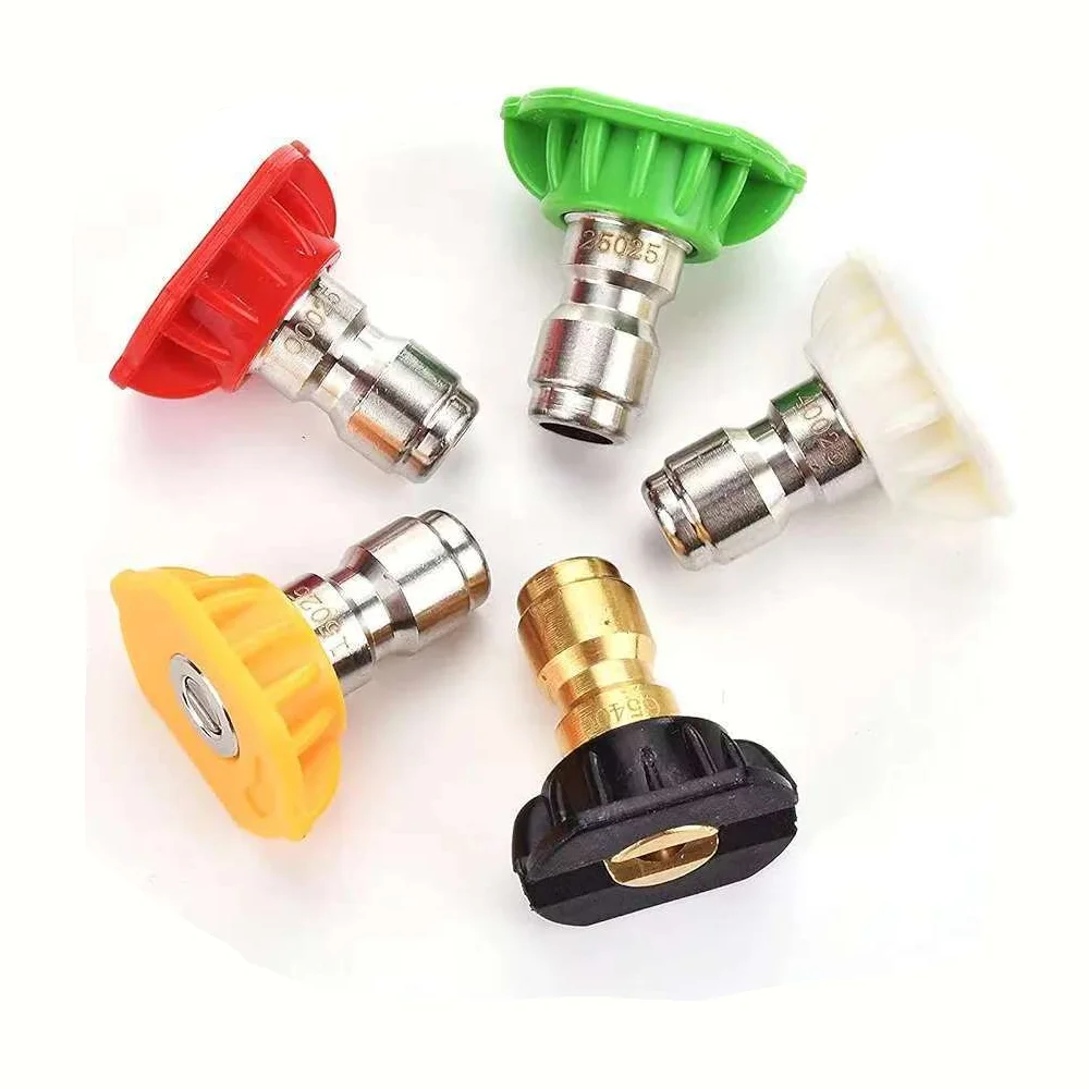 1 Set Cleaning Machine Spray Gun Nozzle Accessories Quick Connect Quick Plug Fan-Shaped High-Pressure Washing Water Gun Nozzle