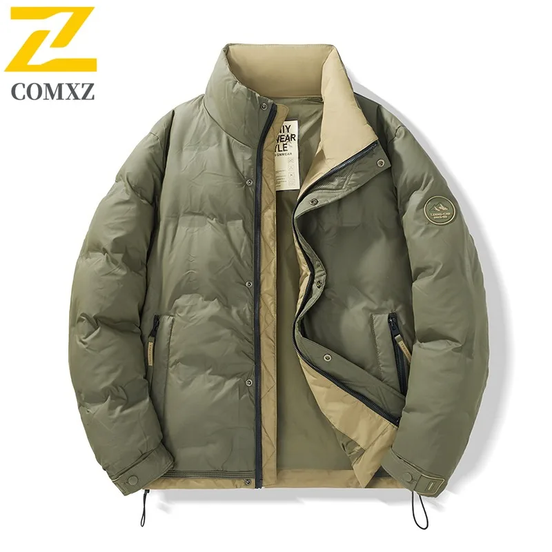 

COMXZ мужской пуховик модный воротник-стойка корейский комфорт легкие пальто уличная морозостойкая осенне-зимняя ветровка