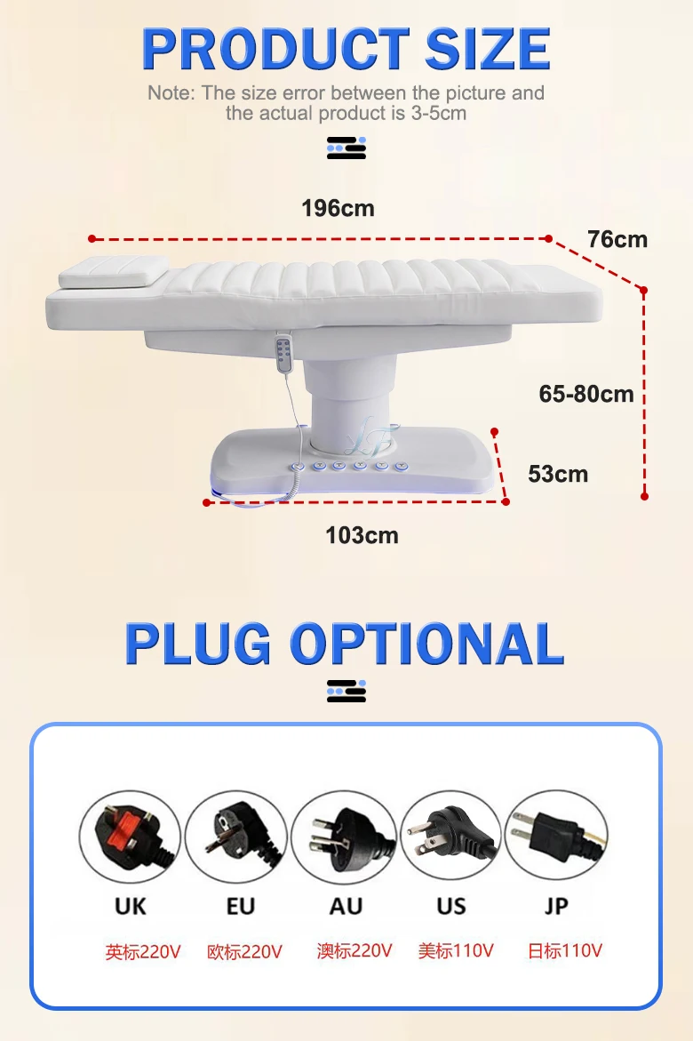 Hochwertiges Fußgesteuertes Stimmungslampen-Massagebett, Schönheitsbett, Ergonomisches Design, Behandlungsbett, Anpassbare Lederfarbe für Spa – Detail 7