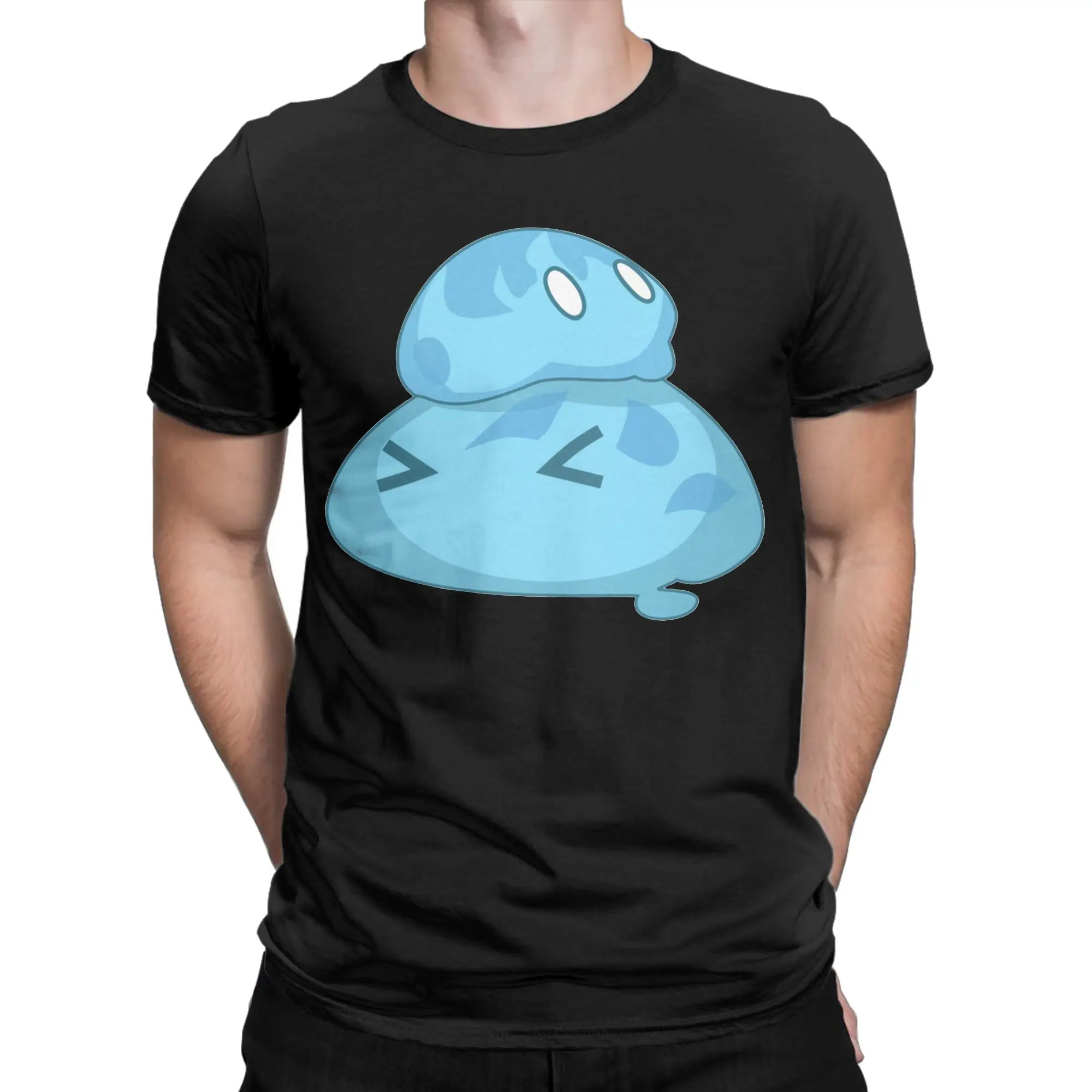 Men Women's Genshin Impact Slime T Shirt Paimon Anime Game 100% Cotton Tops Cool Short Sleeve Tee Shirt Big Size T-Shirt