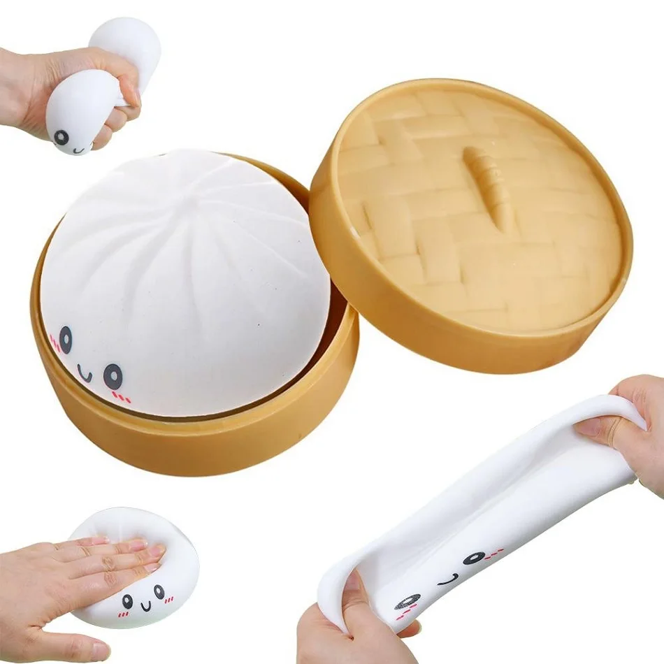 Dumpling Stress Balls Fidget Sensory Toy Simulation Food with Little Steamer Squeeze Dough Ball Stress Relief Hand Toy 1pcs 2026