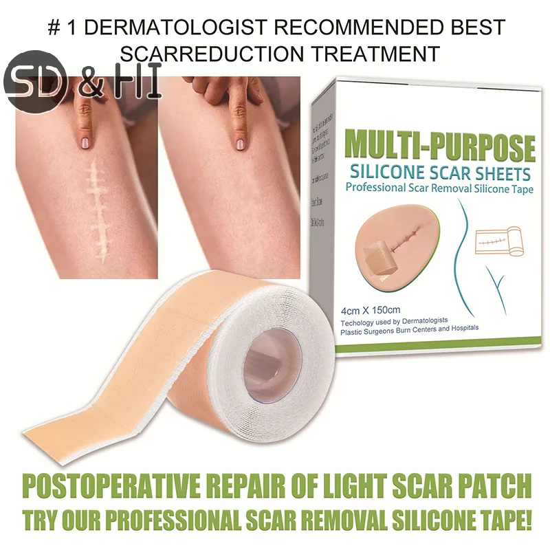 

4X150CM Silicone Scar Patch Skin Repair Sheets Removal Self-Adhesive Stretch Marke Burn Acne Scar Tape Skin Care Tool