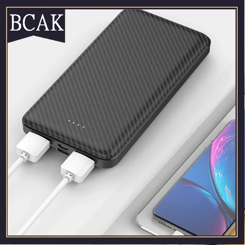 Hot Style 20000mAh Mobile Power Supply Large Capacity Fiber Texture Shell Design Light and Easy To Carry Dual Input BCAK