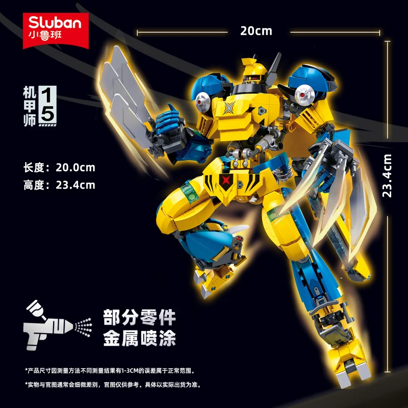 New Sluban Mecha Model Classic Super Heroes Battle Robot Building Blocks Action Figures Bricks Toys For Kids Children Gifts Sets