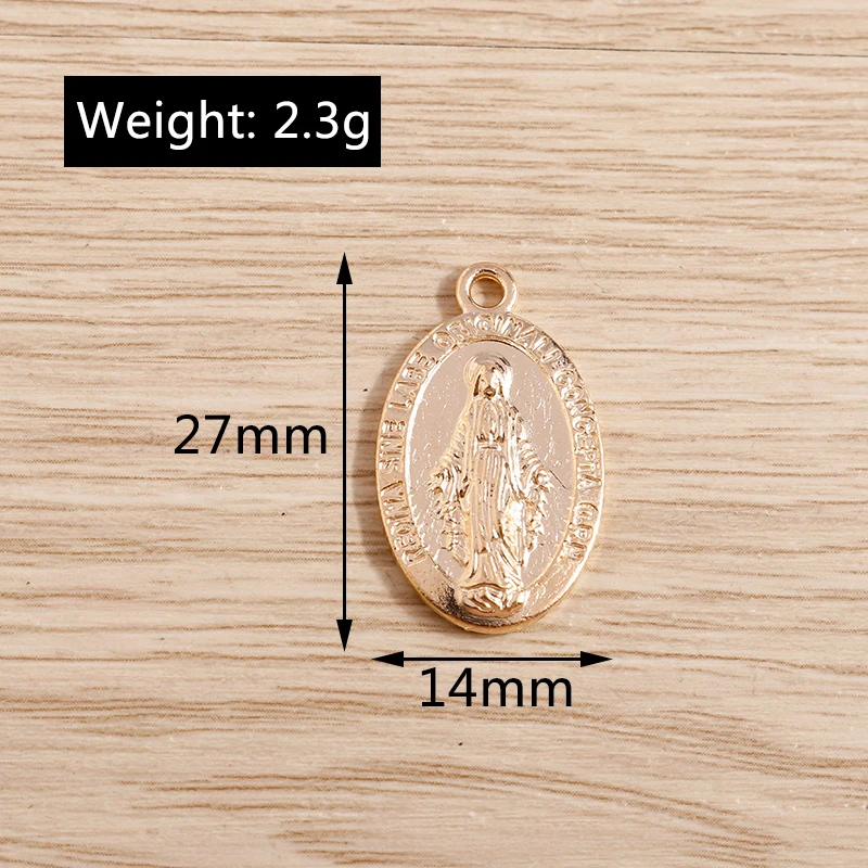 Tusember 10Pcs Alloy Antique Silver Color Virgin Mary Charms Pendants For Earring Necklaces DIY Jewelry Making Handmade Finding