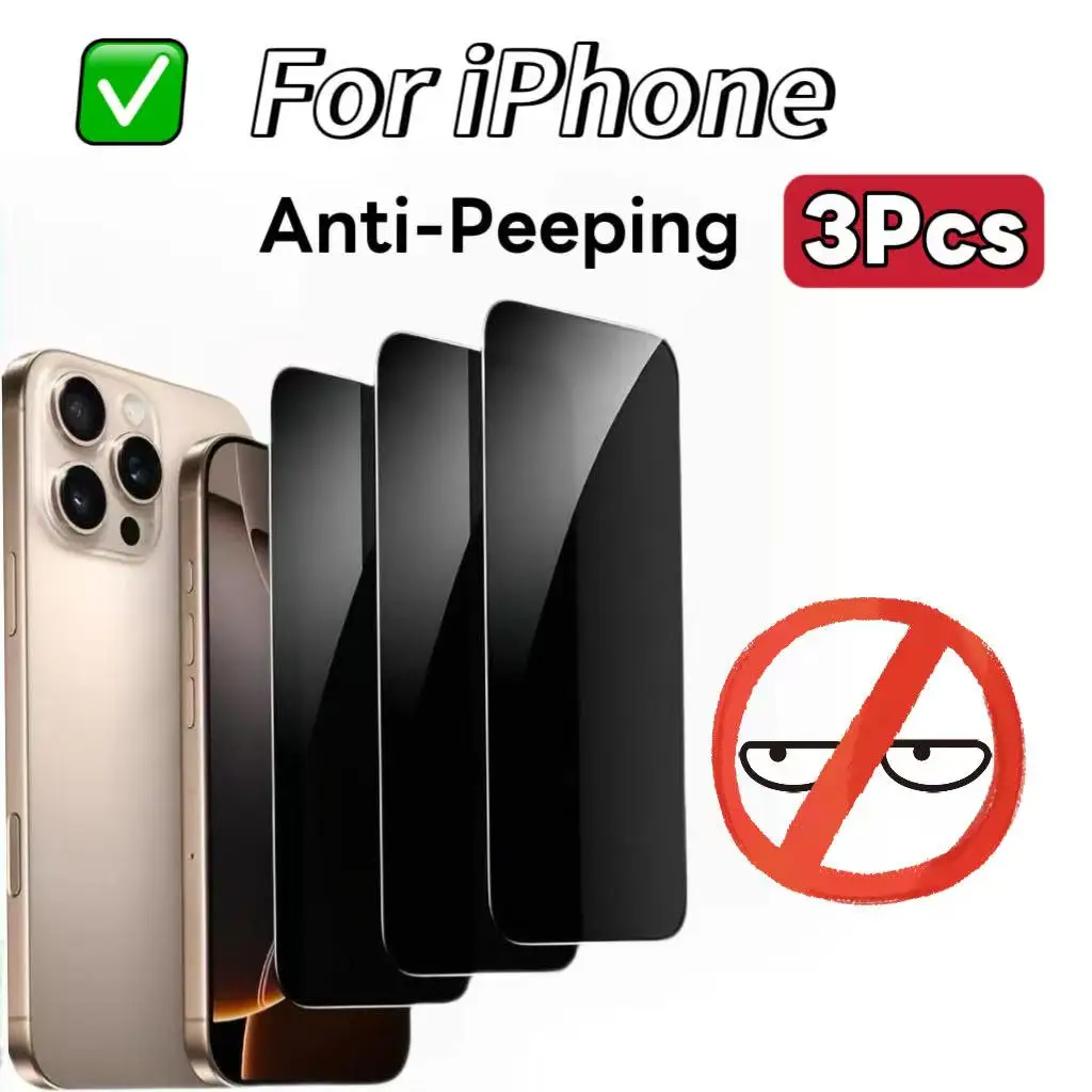 

3-Pack Tempered Glass Privacy Screen Protectors for iPhone Series