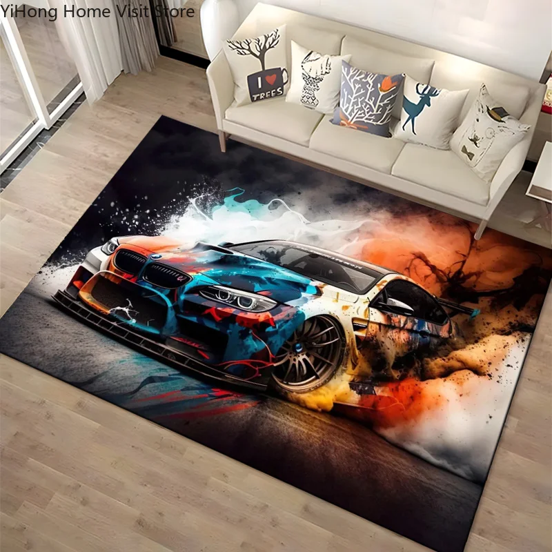 Racing Car Art RS7 RS6 E30 Area Rug Carpet for Living Room Home Decor Sofa Table Kids Rug Non-slip Chair Lounge Floor Mat