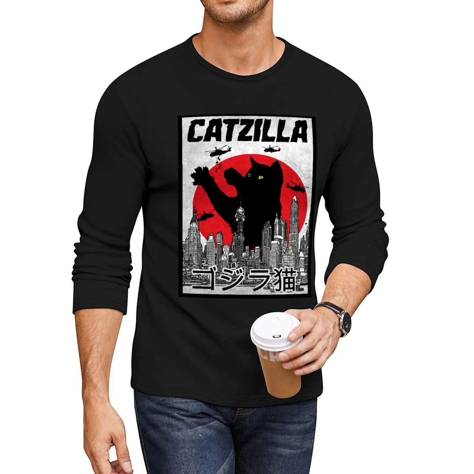 

Catzilla Long T-Shirt heavyweight t shirts plain t-shirt custom t shirt mens graphic t-shirts pack