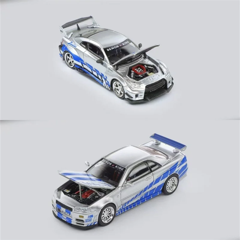デーモンキング オート 1:64 LBWK 35 RR/スカイライン R34 Z-Tune 合金製車両 コレクタブルカーモデル