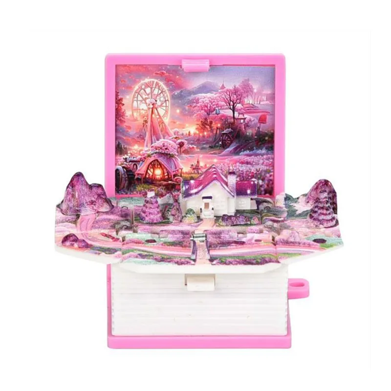 /@3D Three-dimensional Dream Amusement Park Folding Book Keychain Cartoon School Bag Fold Book Kids Decompression Creative Gift