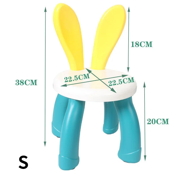 Baby Home Chair Children Stool Plastic Thickened Footboard Indoor Toy Sofa Seat Cute Rabbit Kindergarten Non-slip Kids Furniture