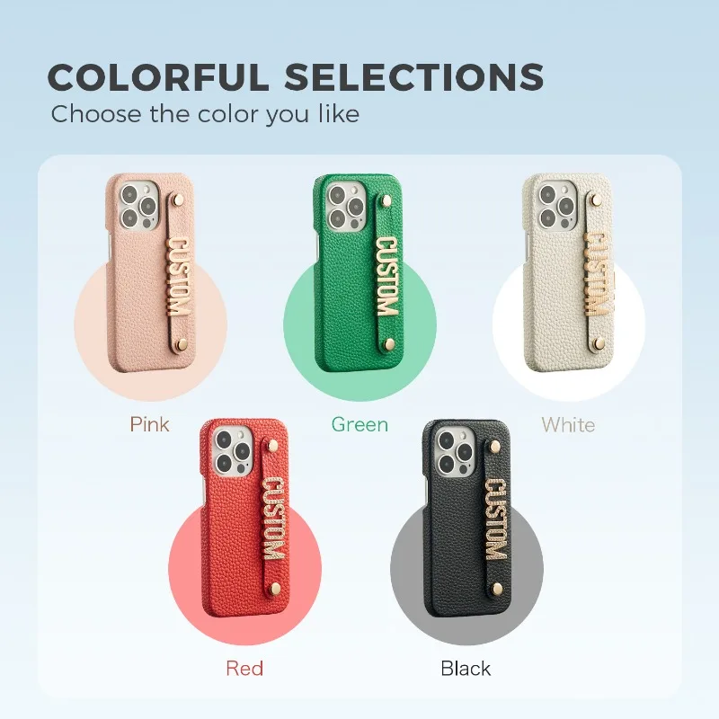 아이폰15 14 13 12 프로 맥스 15 14 플러스 13 12 미니 통기성 폰 케이스용 PU 가죽 맞춤형 개인 맞춤 문자 이름